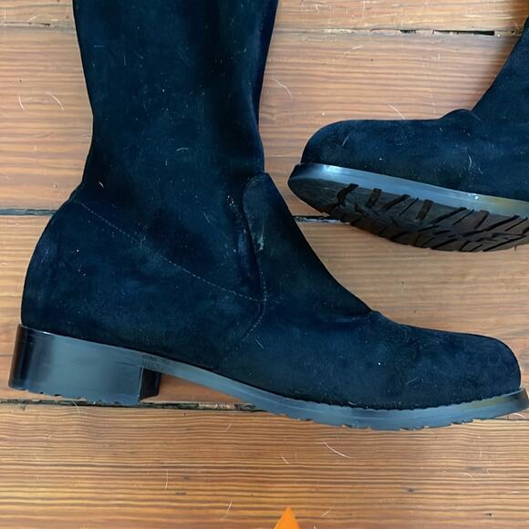 Stuart Weitzman Lowland suede stretch over the knee OTK black boots sz 39 - Picture 7 of 8